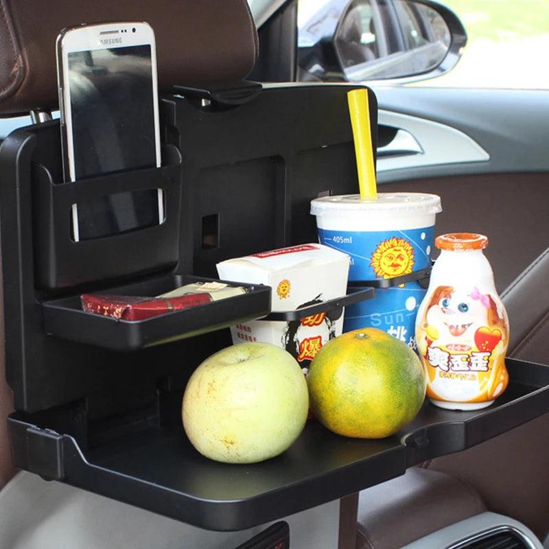 Multi-Function Portable Car Dining Tray - Foldable Food and Cup Holder, Back Seat Storage Shelf, Car Interior Auto Parts