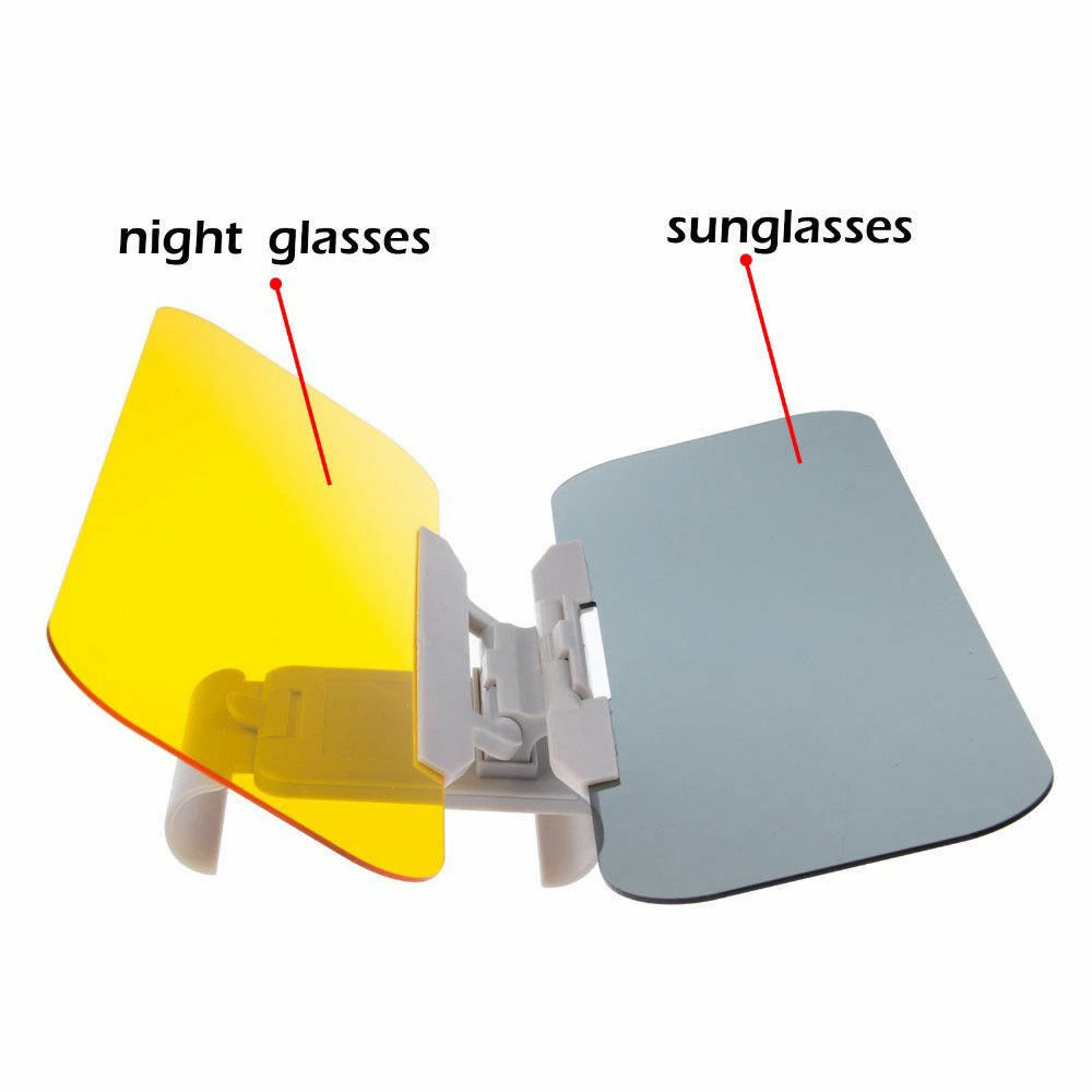 2 in 1 Car Sun Visor HD Goggle: Day and Night Anti-UV Anti-Dazzle Sun Block Sunshade - Rotatable Clear Driving Mirror