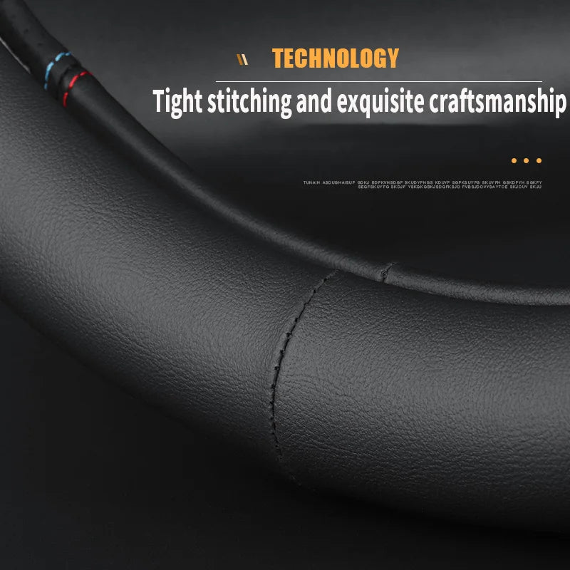 5 Colors Universal 38cm Car Steering Wheel Cover - Anti-Slip Nappa Leather Breathable Fashion Sport Auto Interior Accessories