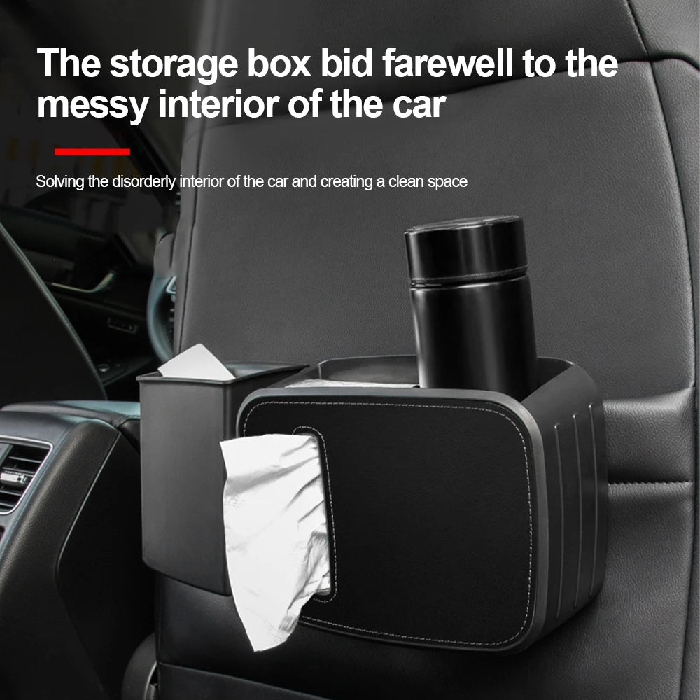 Car Seat Organizer - Back Rear Row Storage Box with Hook and Cup Holder, Custom Fit For Your Cars, Car Accessories