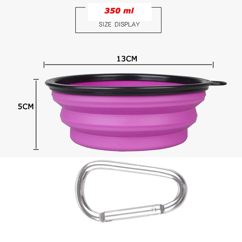 1000ml Large Collapsible Dog Pet Folding Silicone Bowl Outdoor Travel Portable Puppy Food Container Feeder Dish Bowl - Delicate Leather