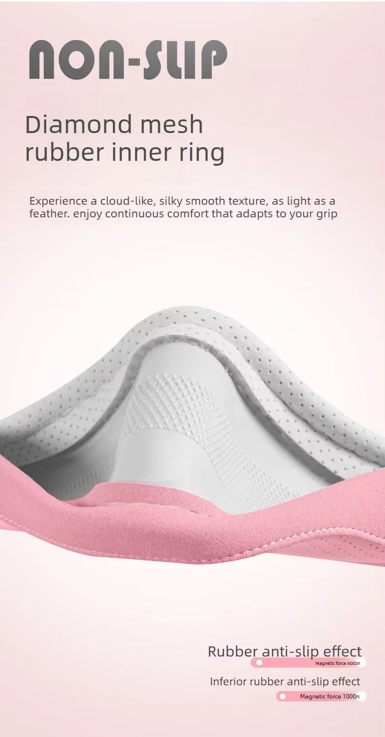 Suede Steering Wheel Cover – Universal 38CM Cute Non-Slip O/D Shape Grip - Delicate Leather