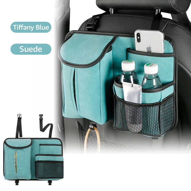 Car Seat Storage Bag - Multi Hanging Pocket Trunk Bag with Hook