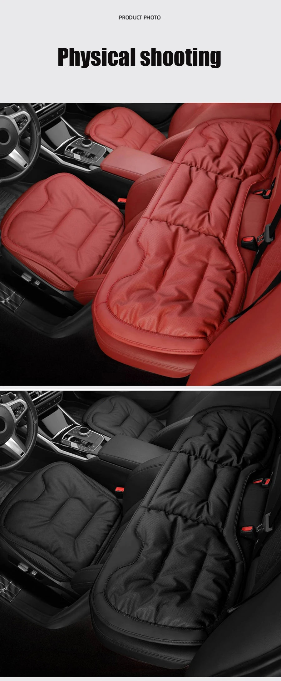 Car Seat Cushion for Driving - Breathable Non-Slip Bottom Comfort Car Seat Protector - Red