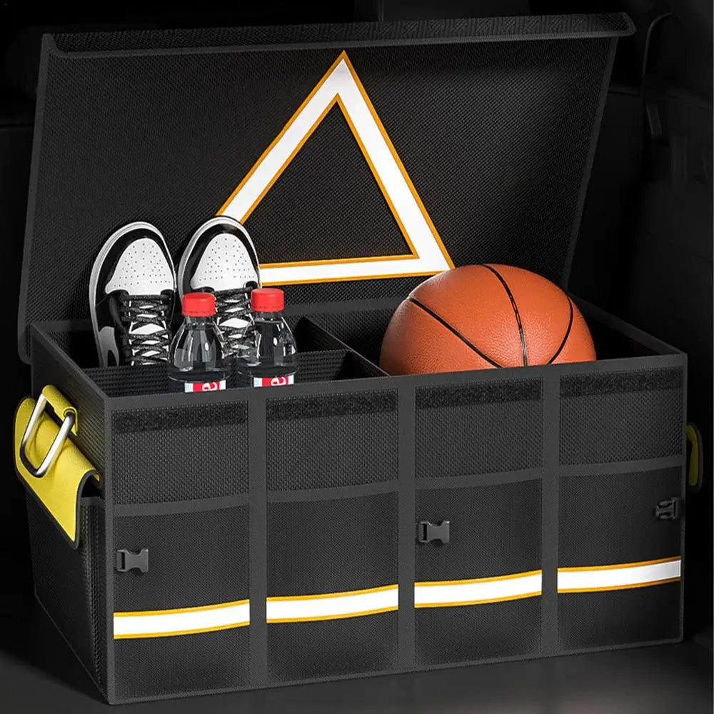 Trunk Organizers - Van Trunk Storage Box with Collapsible Heavy Duty Handle