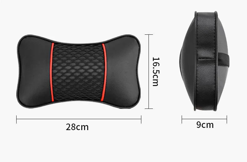 Breathable Car Seat Neck Pillow: Auto Head and Neck Support Cushion for Relaxation and Comfort - Delicate Leather