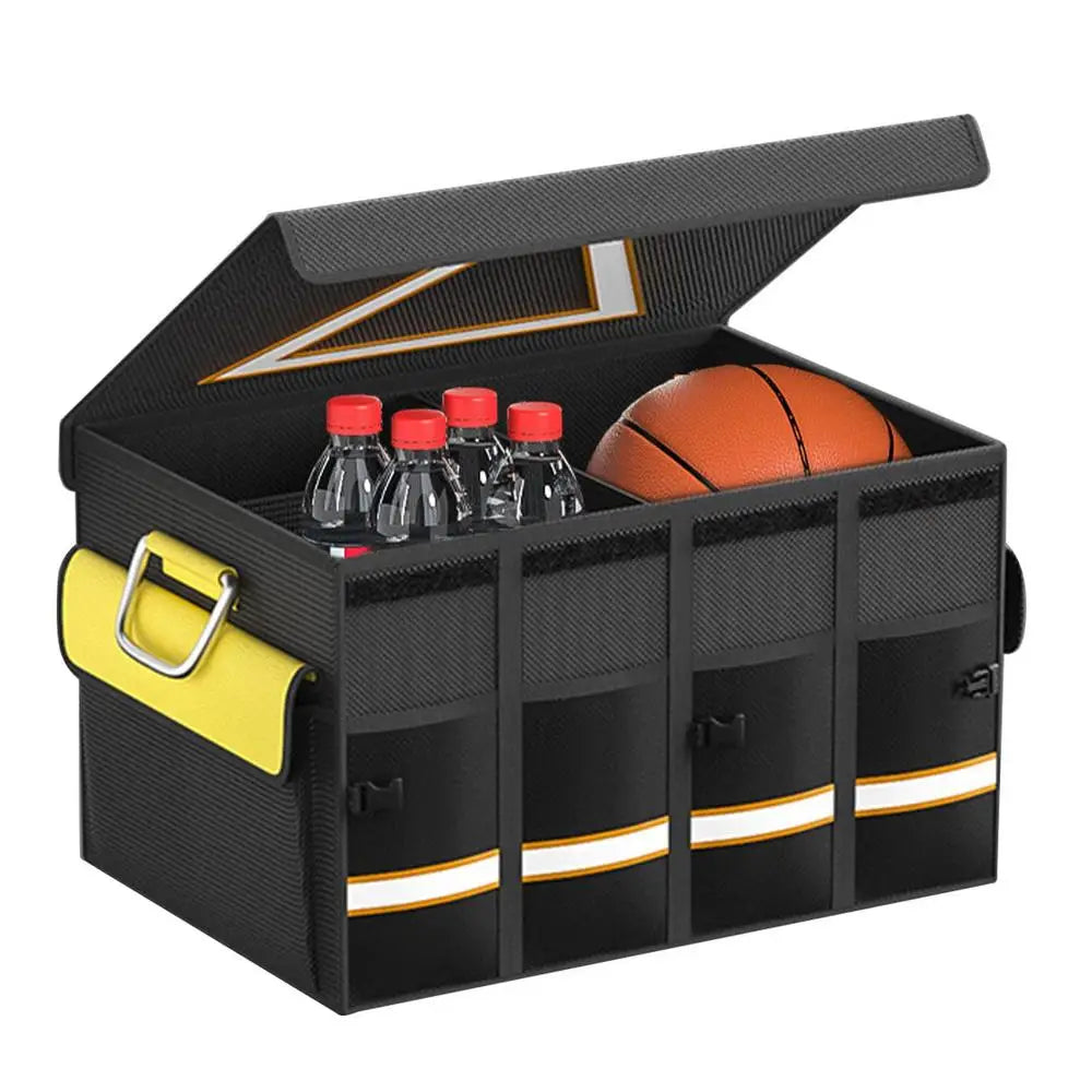 Trunk Organizers - Van Trunk Storage Box with Collapsible Heavy Duty Handle