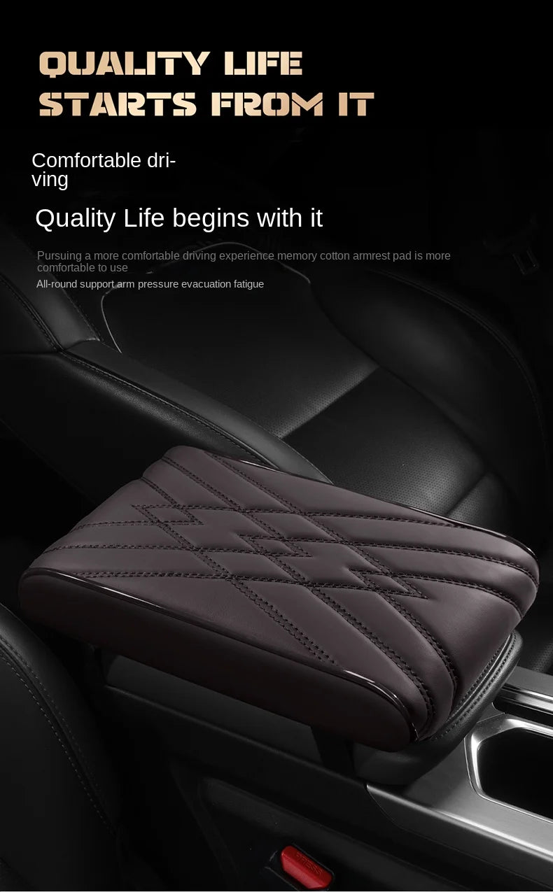 Nappa Leather Center Console Armrest Box Mat Pad Cover for Car Accessories