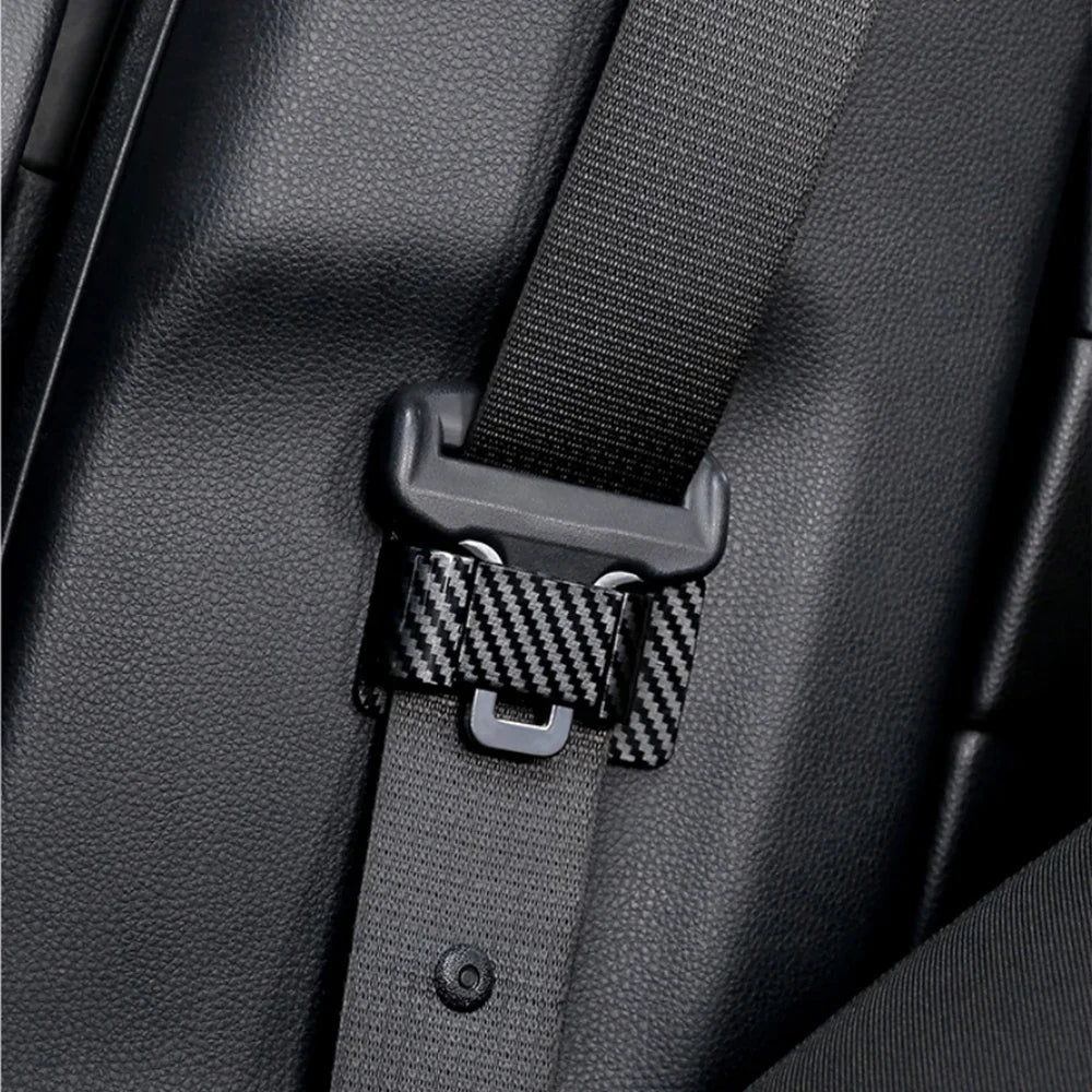 Car Seat Belt Limiter Buckle Stopper - Self-Adhesive Fixed Clip Buckle Safety Belt Adjusting Clip - 2 Pack