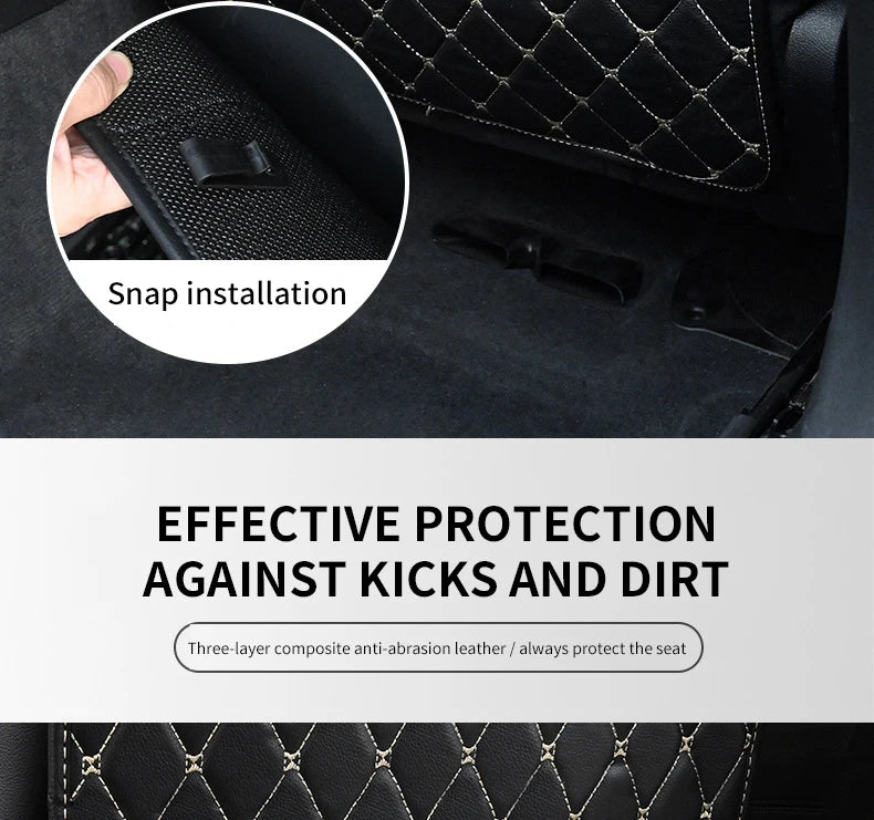 Car Seat Back Anti-Kick Protector Pad - Waterproof PU Leather Cover for Interior Protection and Cleanliness