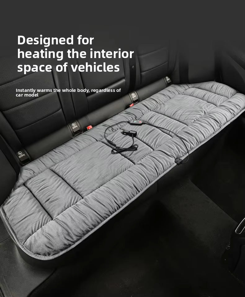 Universal Heated Car Seat Cushion – Plush Artificial Leather Warm Seat Cover for Car, SUV & Truck Winter Comfort - Delicate Leather
