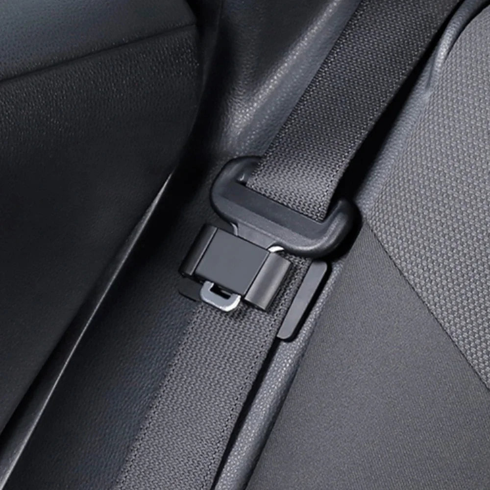 Car Seat Belt Limiter Buckle Stopper - Self-Adhesive Fixed Clip Buckle Safety Belt Adjusting Clip - 2 Pack