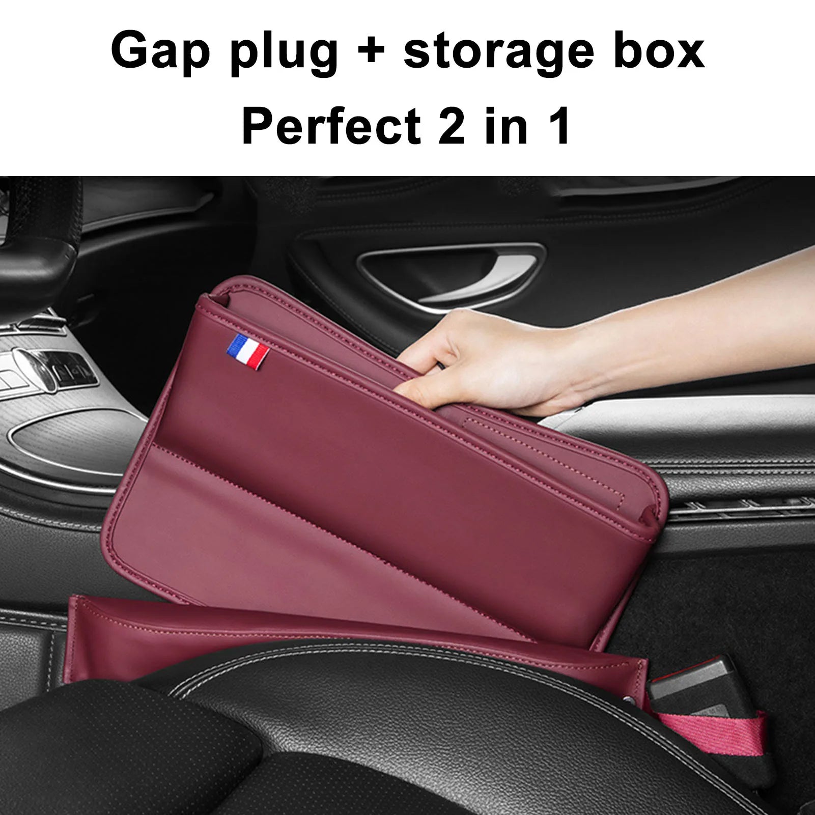 Car Organizer PU Leather Storage Car Seat Slit Gap Pocket