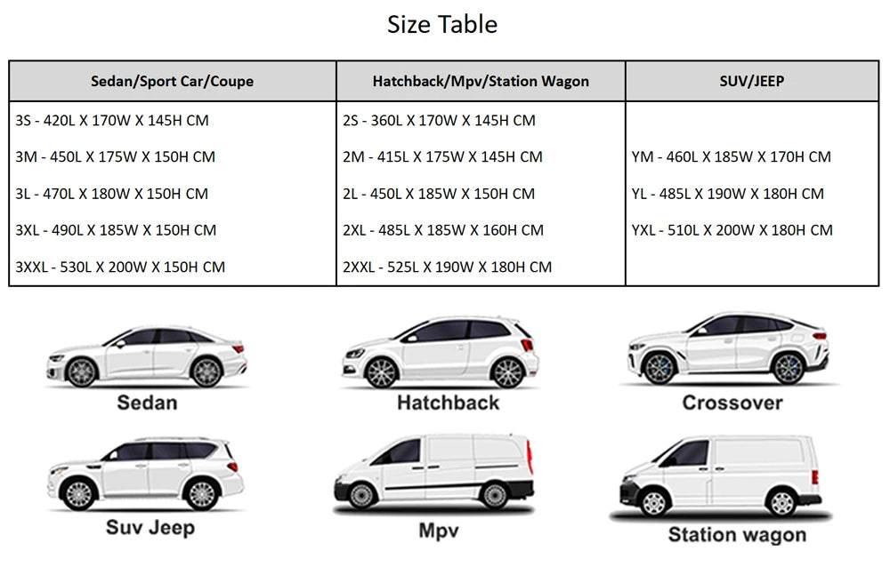 NEW Waterproof Car Covers for All Weather Protection - Fit for Sedan, SUV, Hatchback, MPV, Wagon