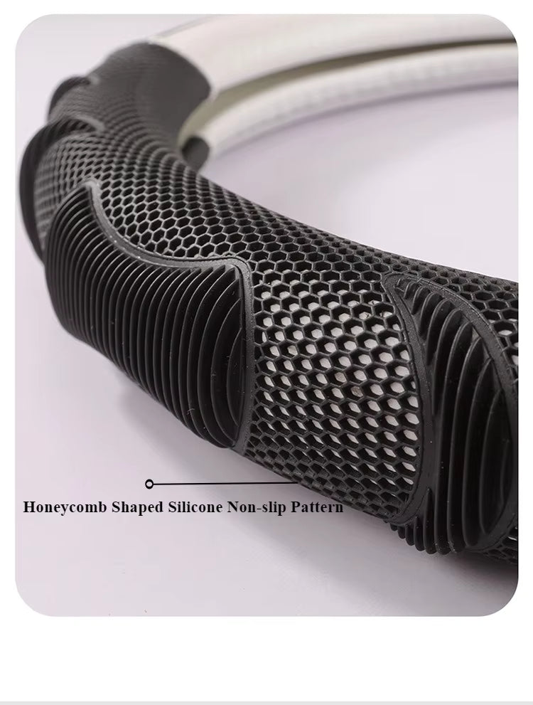 Carbon Fiber Steering Wheel Cover – Universal 38CM O/D Shape Honeycomb Non-Slip Grip - Delicate Leather