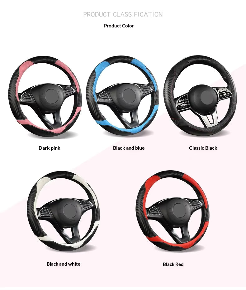 Ultra-Thin Leather Steering Wheel Cover – Breathable Non-Slip Summer Grip (O & D Shape) - Delicate Leather