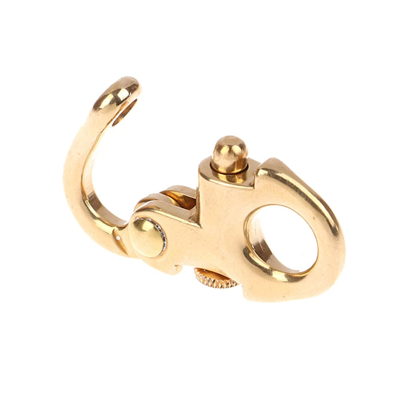 Solid Brass Buckle Clasp Keychain Ring Hook Screw Pin Joint Connector Bag Strap Leather Craft Accessories Parts