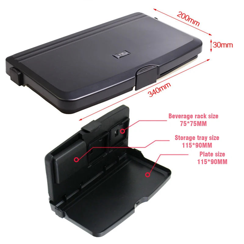 Multi-Function Portable Car Dining Tray - Foldable Food and Cup Holder, Back Seat Storage Shelf, Car Interior Auto Parts