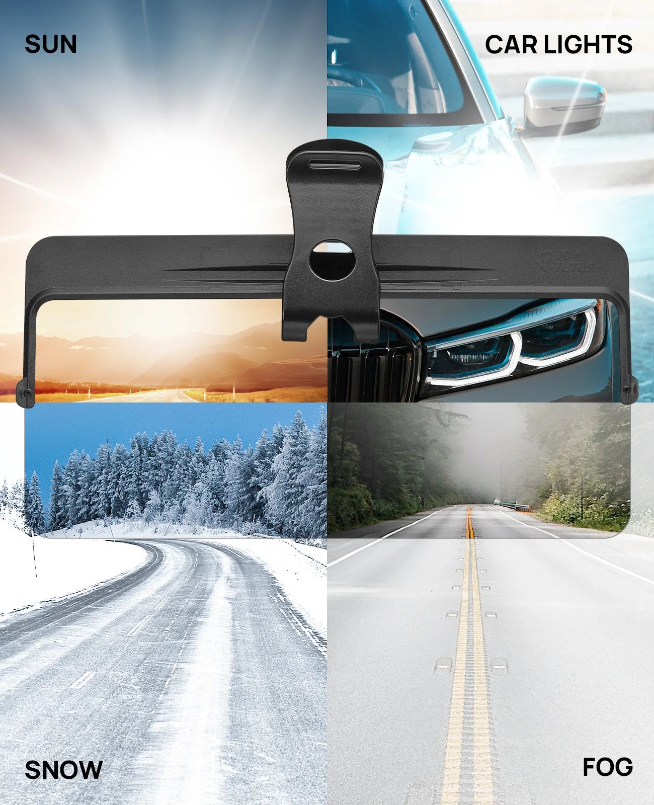 Universal Car SUVs Trucks Adjustable Polarized Sunshade Plate Car Sun Visor: Anti-Dazzle, Anti-UV, Rotatable for Clear Vision