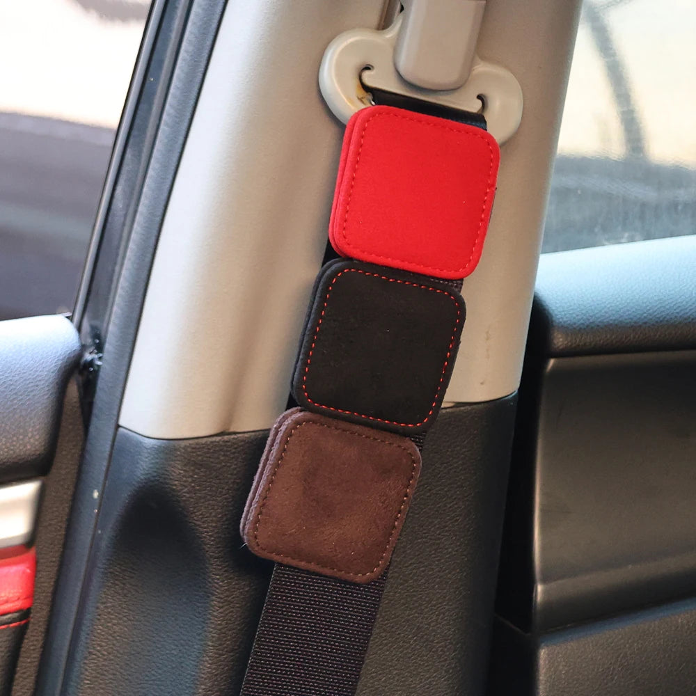 Car Seat Belt Limiter Safety Adjustable Universal Auto Stop Buckle - Magnetic Design Stopper - 2 Pack