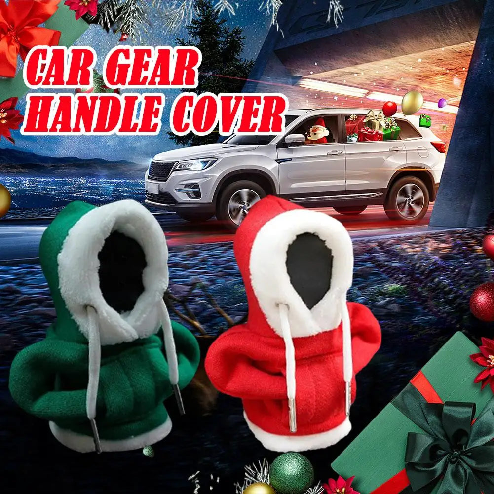 Hoodie Car Gear Shift Cover Christmas Decor Gearshift Hoodie Car Gear Shift Knob Cover Manual Handle Gear Change Lever Cover - Delicate Leather