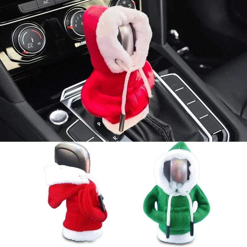 Winter Fashion Hoodies Car Gear Shift Knob Cover Manual Handle Gear Shift Decor Automatic Magical Christmas Interior Accessories - Delicate Leather