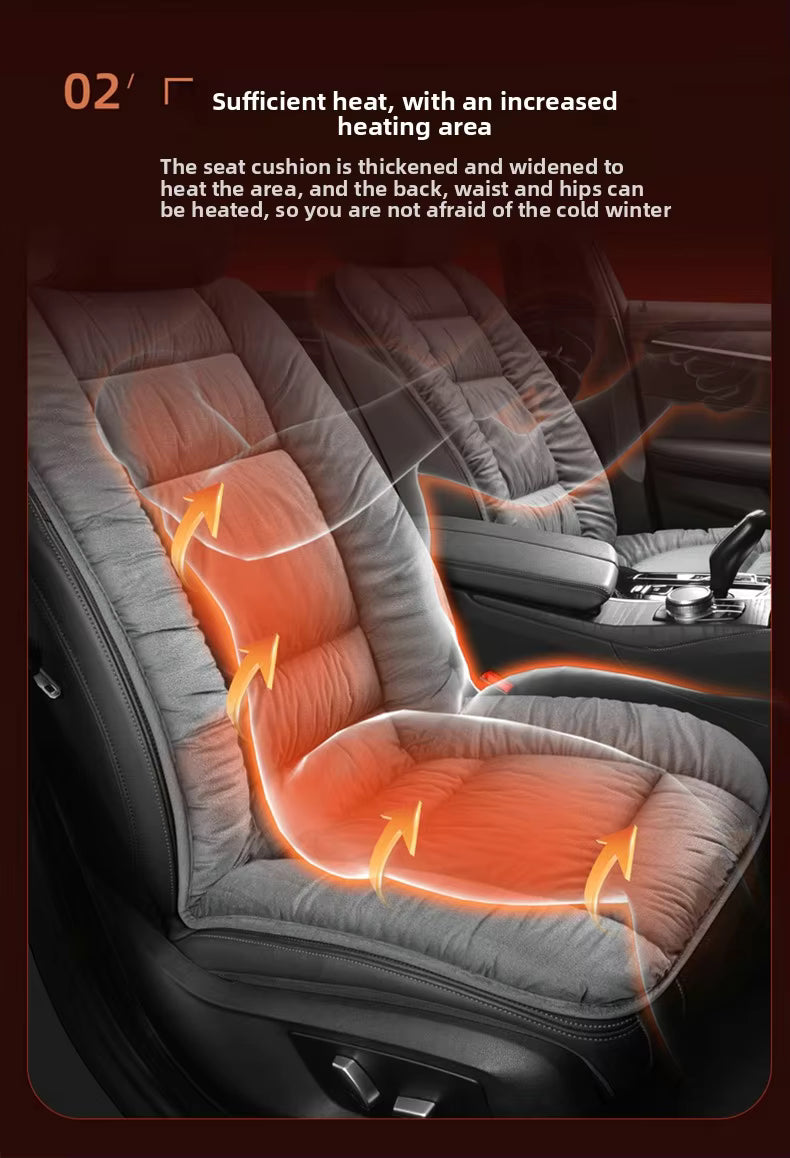 Universal Heated Car Seat Cushion – Plush Artificial Leather Warm Seat Cover for Car, SUV & Truck Winter Comfort - Delicate Leather