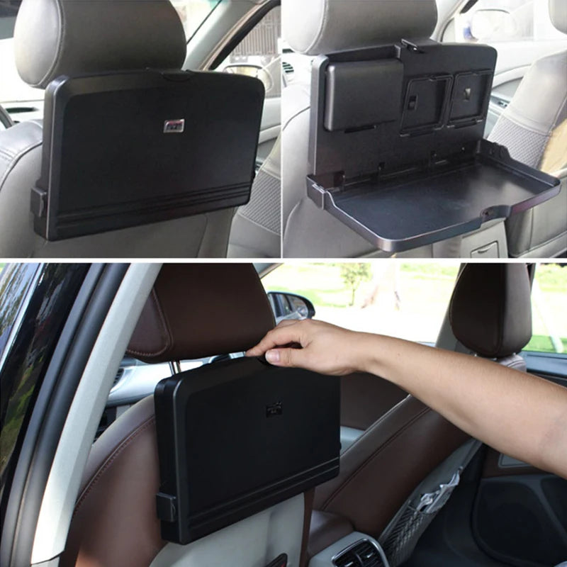 Multi-Function Portable Car Dining Tray - Foldable Food and Cup Holder, Back Seat Storage Shelf, Car Interior Auto Parts