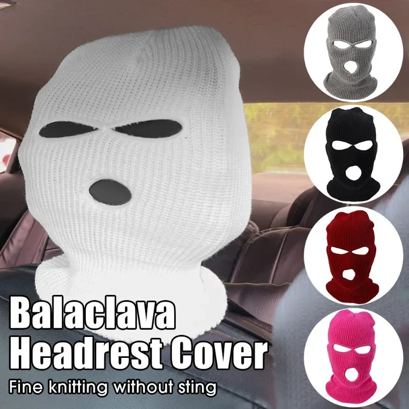 Three Hole Headrest Cover Universal Hat - Halloween, Christmas, Funny Car Decoration Pranks Gift