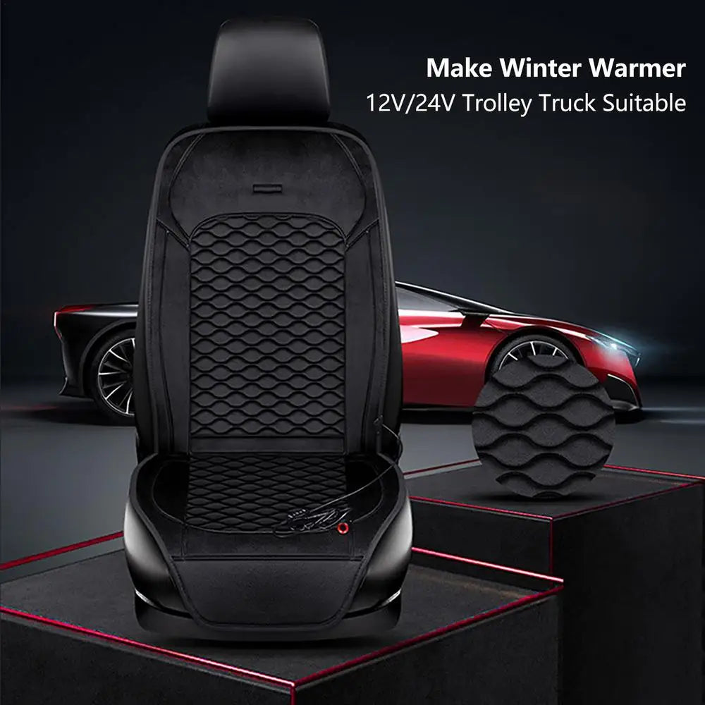 12V/24V Electric Heated Car Seat Cushions - Quality Guaranteed Winter Heating Pads for Warm and Cozy Covers - Delicate Leather