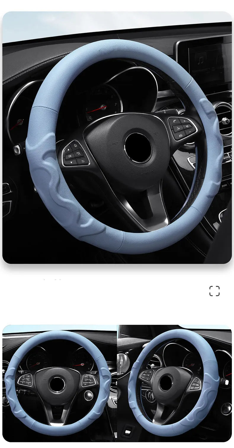 Carbon Car Steering Wheel Cover - High-Quality Leather