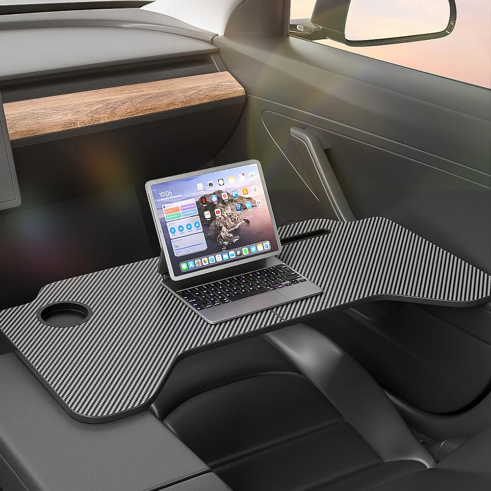 Small Table Car Steering Wheel Laptop Tray Desk - Multi-Functional Eating Table, Compatible with Model 3/Y Interior Accessories