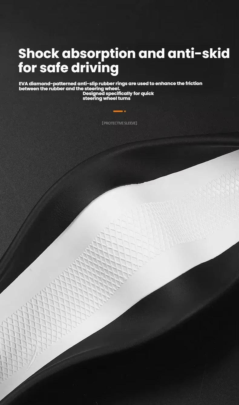 Universal Genuine Leather Steering Wheel Cover 38cm – Ultra-Thin Breathable Non-Slip Sweat-Absorbent Car Steering Wheel Protector - Delicate Leather