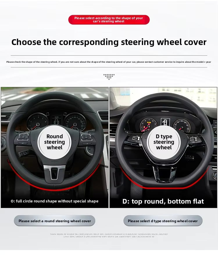 Ultra-Thin Nappa Leather Steering Wheel Cover – Universal Anti-Slip All-Season Grip - Delicate Leather  