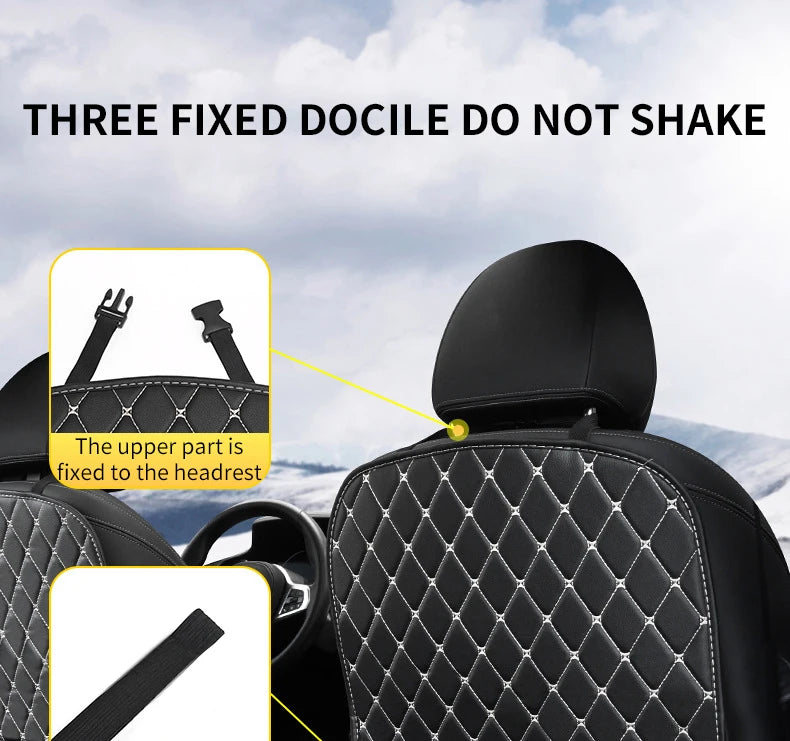 Car Seat Back Anti-Kick Protector Pad - Waterproof PU Leather Cover for Interior Protection and Cleanliness