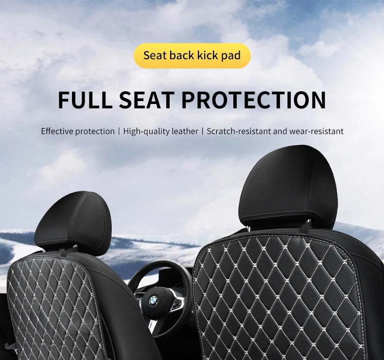 Car Seat Back Anti-Kick Protector Pad - Waterproof PU Leather Cover for Interior Protection and Cleanliness - Delicate Leather