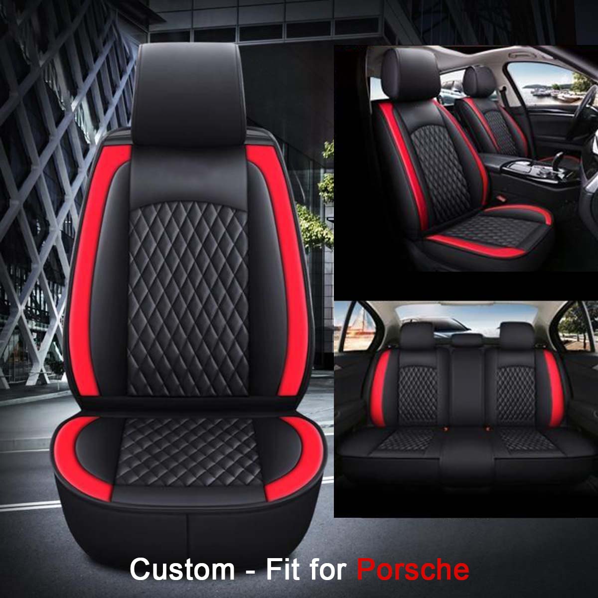 2 Car Seat Covers Full Set, Custom-Fit For Car, Waterproof Leather Front Rear Seat Automotive Protection Cushions, Car Accessories DLRL211