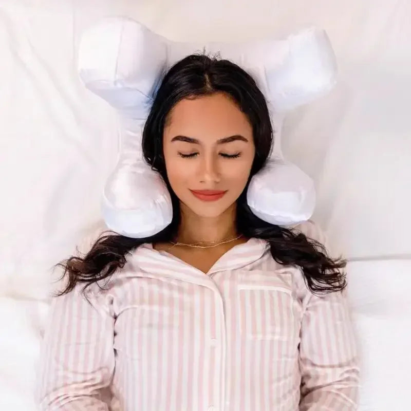 Face Pillow with Free White Satin Pillowcase – Beauty Sleep & Anti-Wrinkle Support - Delicate Leather