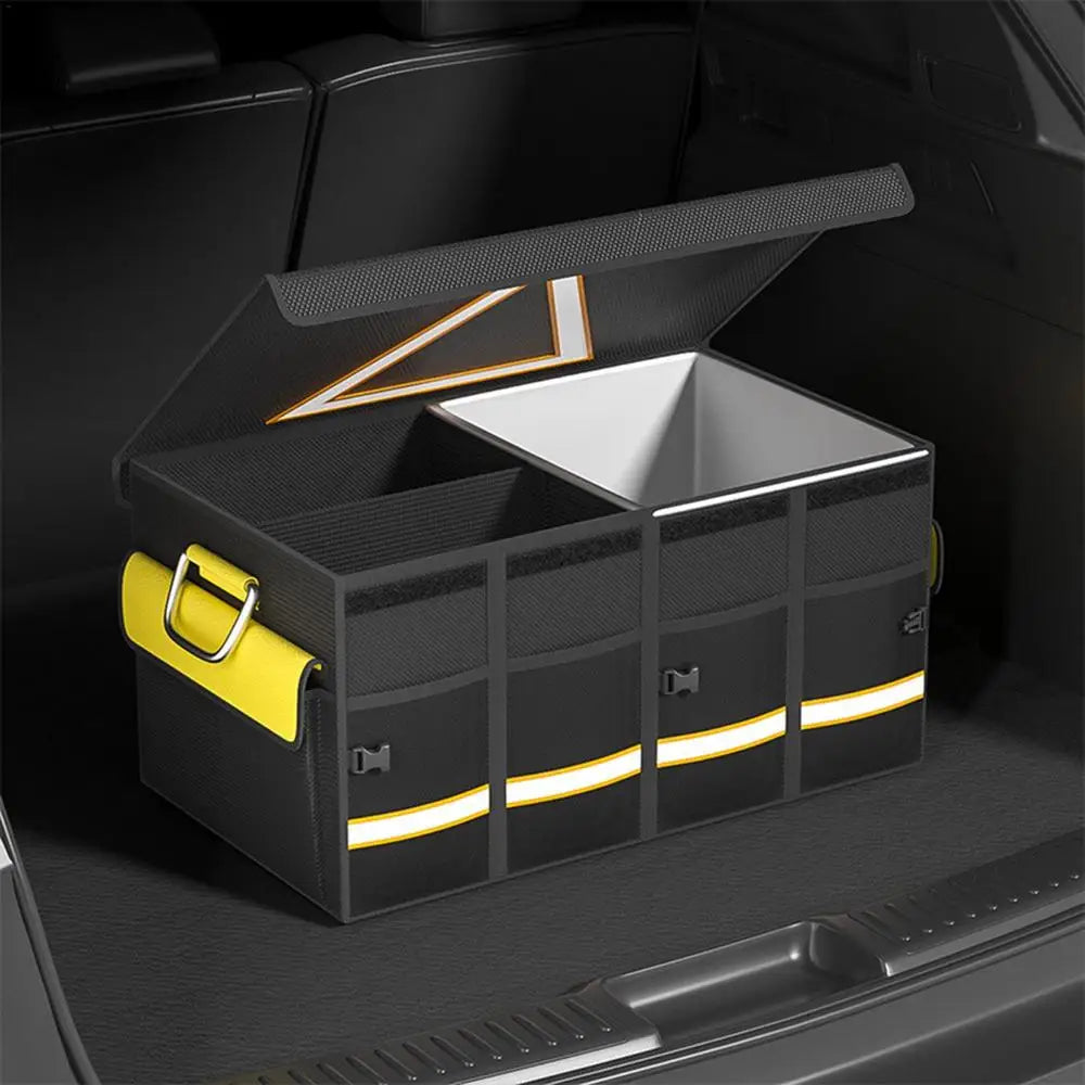 Trunk Organizers - Van Trunk Storage Box with Collapsible Heavy Duty Handle