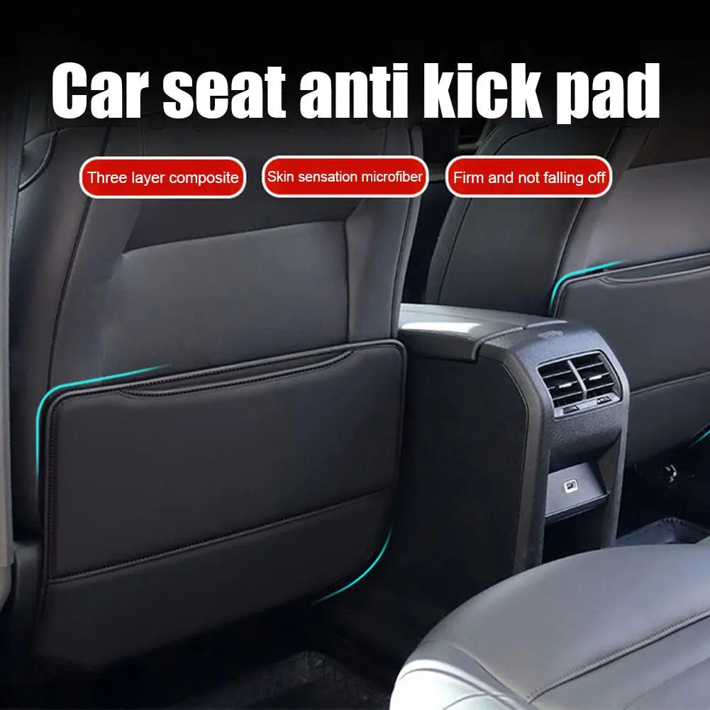 High-Quality PU Leather Car Seat Kid Protector - Waterproof Seat Back Anti-Kick Mat Interior Protection