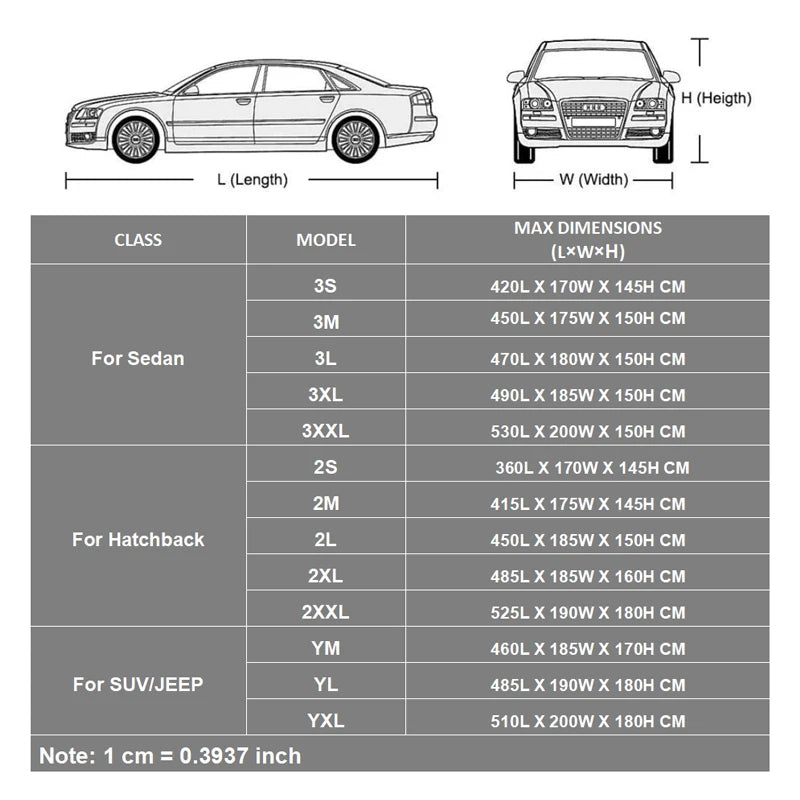 Waterproof Car Covers - Outdoor Sun Protection for Car, Reflector Dust Rain Snow Protection for SUV, Sedan, Hatchback