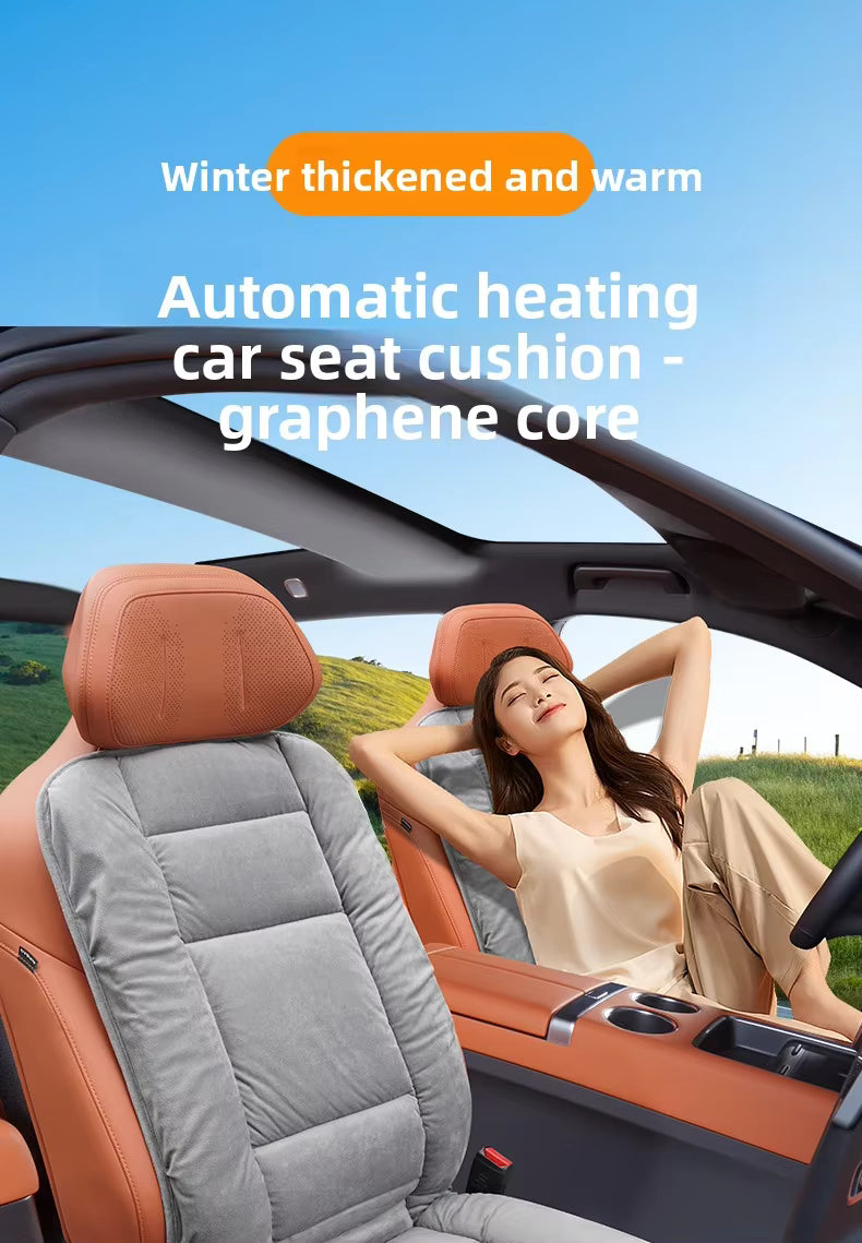Universal Heated Car Seat Cushion – Plush Artificial Leather Warm Seat Cover for Car, SUV & Truck Winter Comfort - Delicate Leather
