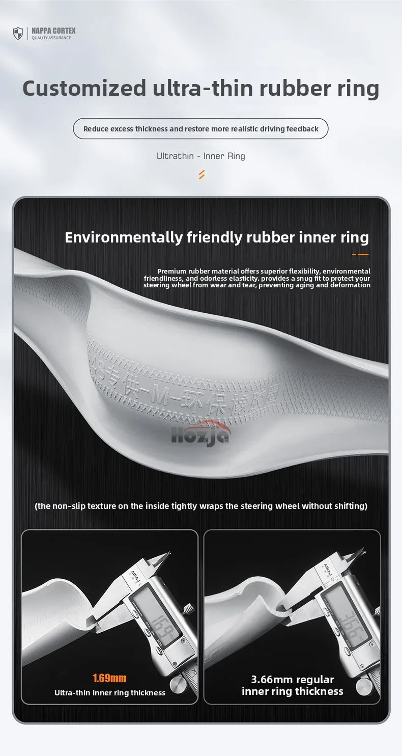 Premium Leather Steering Wheel Cover – Custom Fit Anti-Slip Grip for Select 2022–2026 Models - Delicate Leather