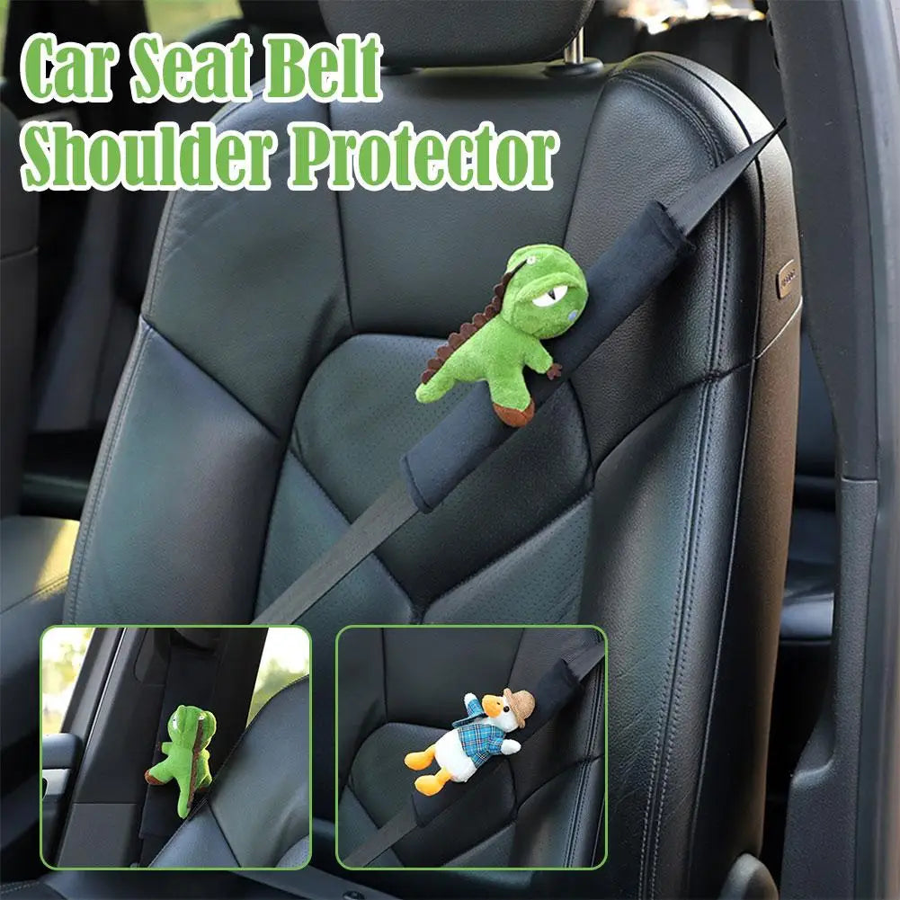 Cartoon Universal Car Seat Belt Cover - Adjustable Plush Car Safety Belt Cover for Kids and Adults