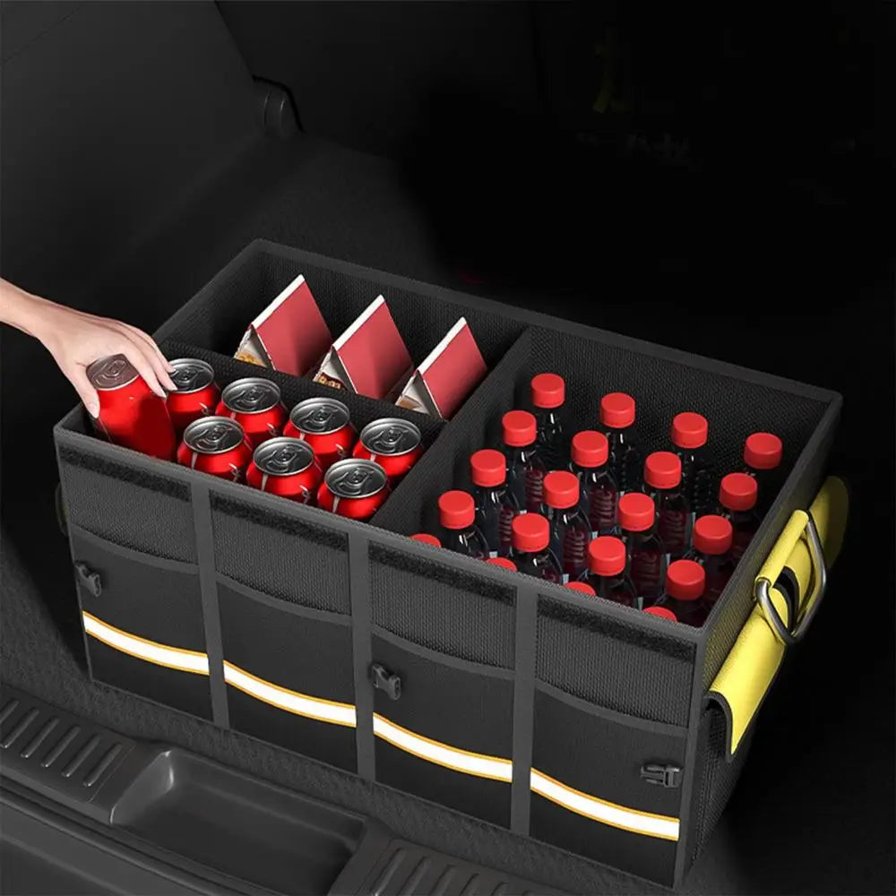 Trunk Organizers - Van Trunk Storage Box with Collapsible Heavy Duty Handle