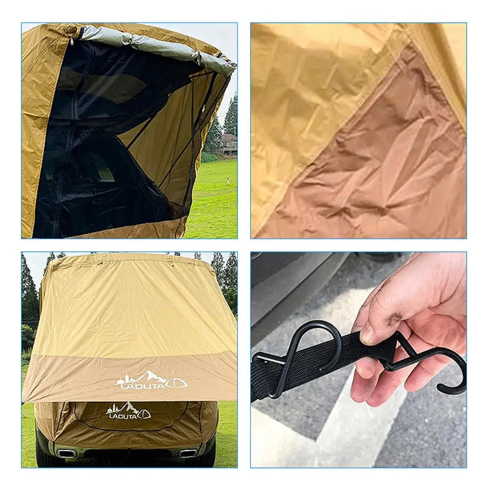 Simple Tent For Car Trunk Sunshade Rainproof Vehicle Rear Extension Tent For Self-driving Tour Barbecue Camping Hiking Tent - Delicate Leather