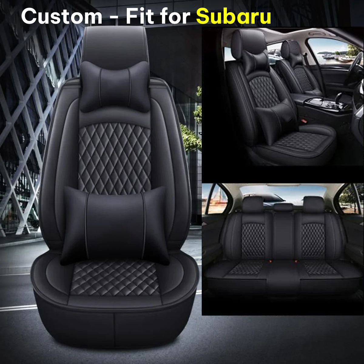 2 Car Seat Covers Full Set, Custom For Your Cars, Waterproof Leather Front Rear Seat Automotive Protection Cushions, Car Accessories