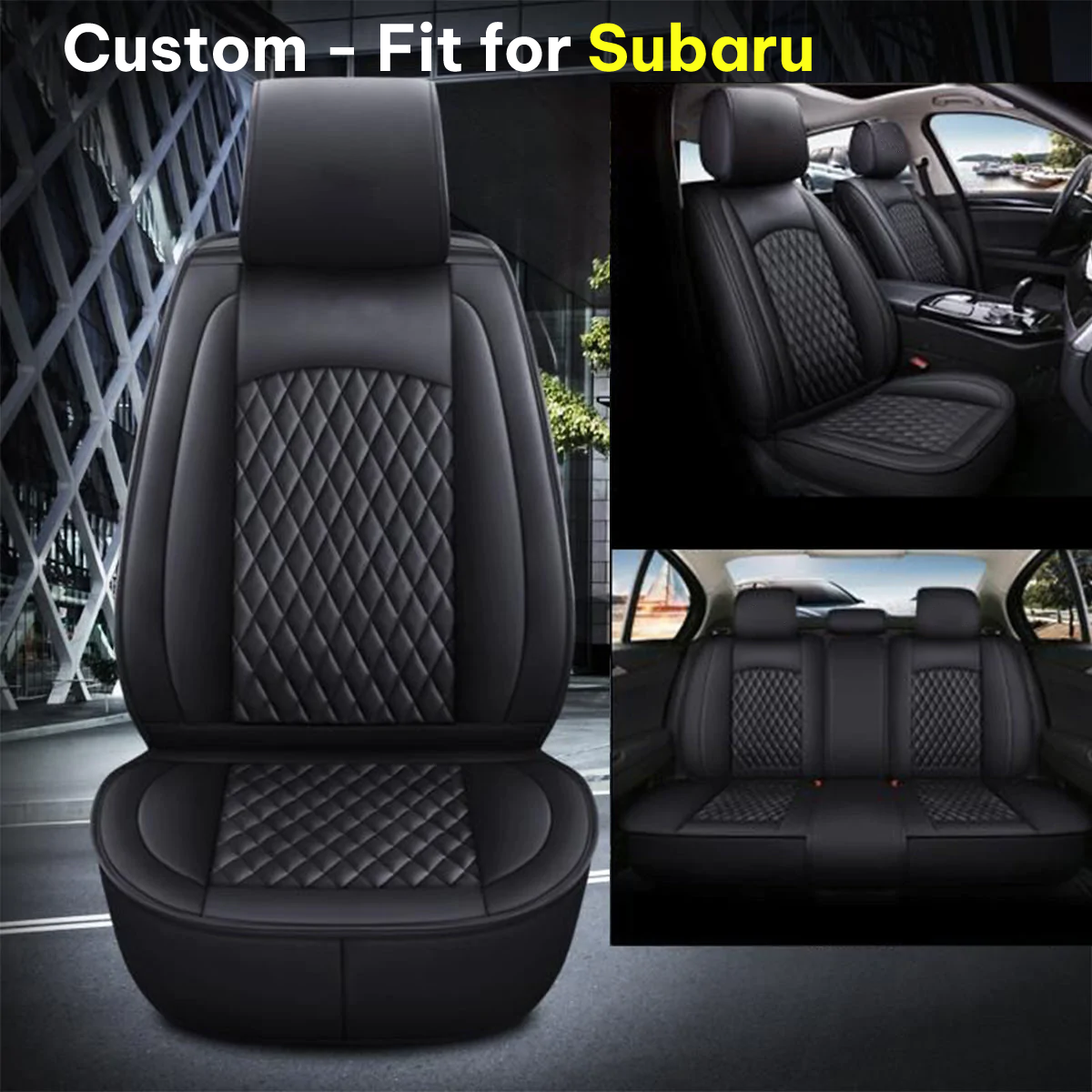 2 Car Seat Covers Full Set, Custom For Your Cars, Waterproof Leather Front Rear Seat Automotive Protection Cushions, Car Accessories