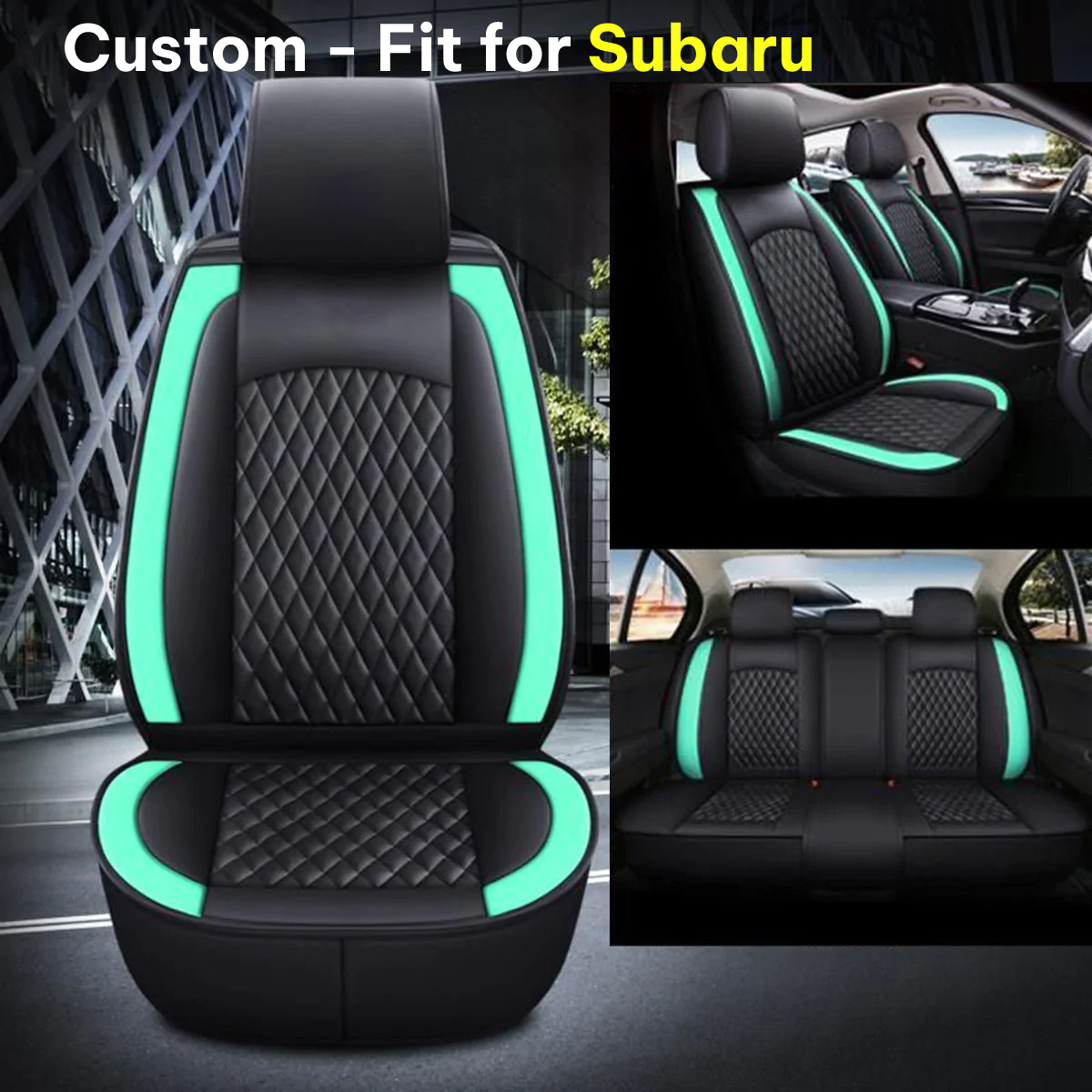 2 Car Seat Covers Full Set, Custom For Your Cars, Waterproof Leather Front Rear Seat Automotive Protection Cushions, Car Accessories