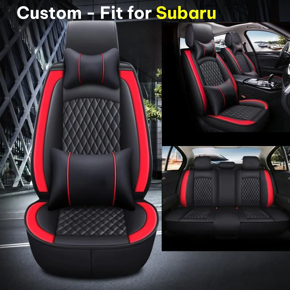 2 Car Seat Covers Full Set, Custom For Your Cars, Waterproof Leather Front Rear Seat Automotive Protection Cushions, Car Accessories